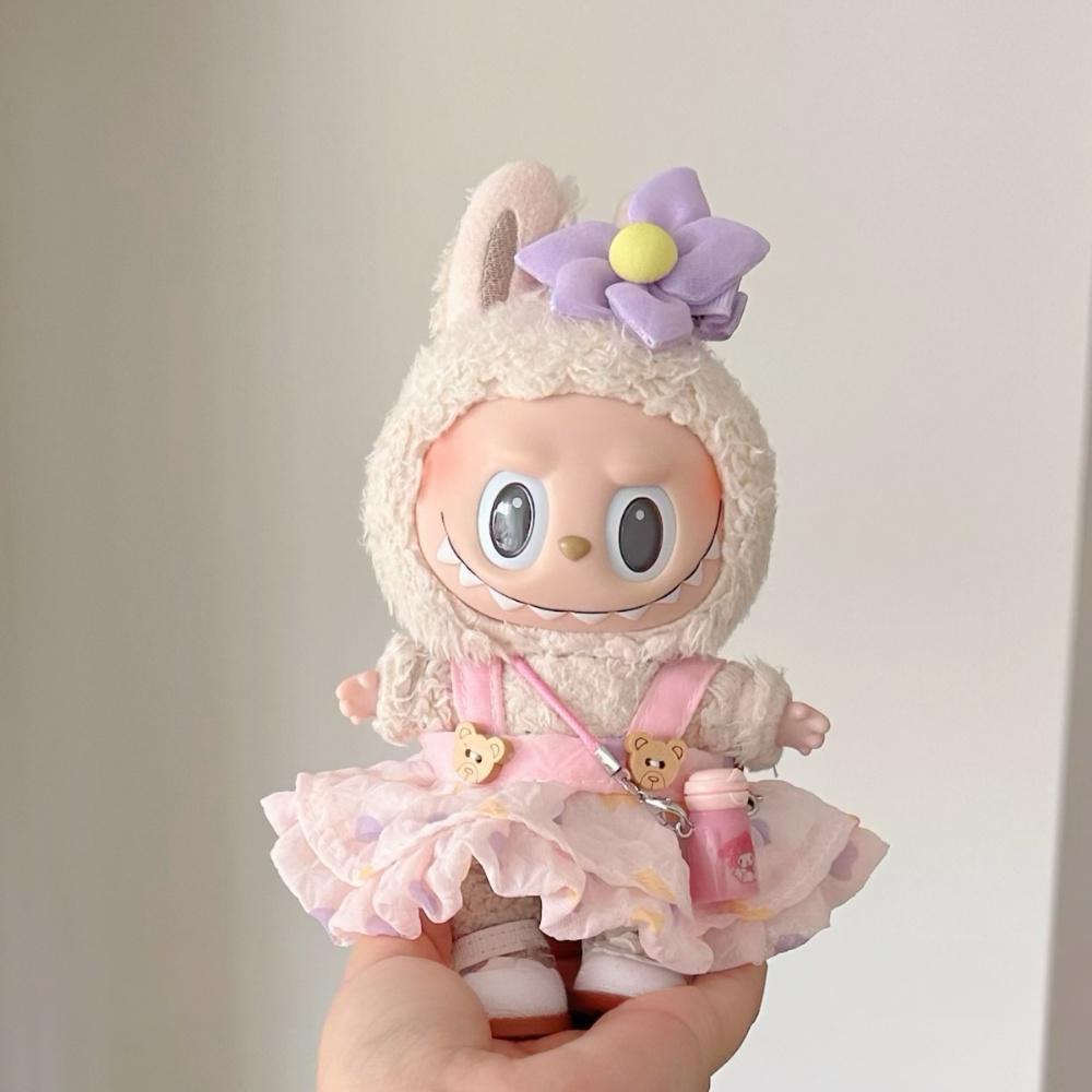 Labubu Vinyl Doll Clothes - Overalls & Dress Outfit for Keychain Figure Change Costume