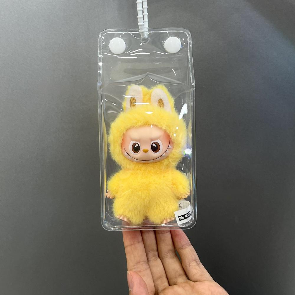 10.5cm Labubu 4th Gen Heart Code Mini Doll Carrier | Milk Carton Style Storage Bag & Protective Cover for 10cm Vinyl Charms