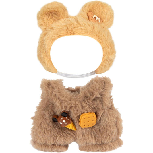 LABUBU CLOTHES - Outfits for LABUBU - Accessories for 17cm Dolls Clothes - Cute Sandwich Cookie Bear Costume, No Doll Included