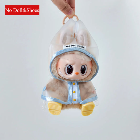 POP MART Labubu Doll Raincoat Outfit - Waterproof Vinyl Clothes for 17cm Plush Figures (No Doll or Boots Included) - Blind Box Doll Clothes Accessory