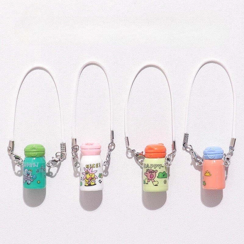 Miniature Thermos Charm Set – Lilliputian Lifelike Mini Items, Compact Portable Toy Pendant for Bags