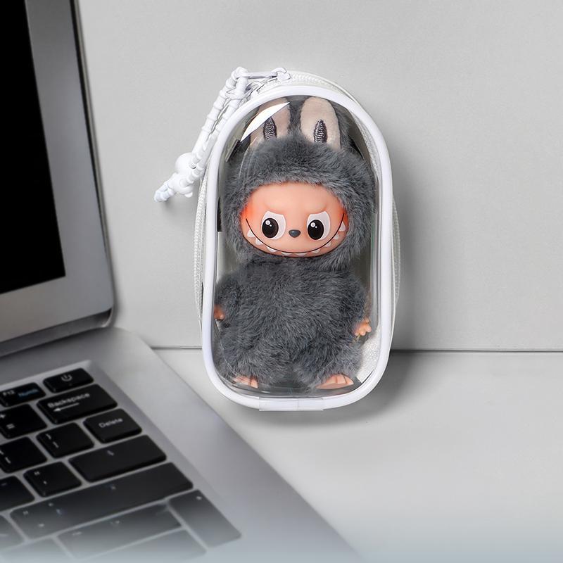 10.5cm Labubu 4th Gen Heart Code Series Clear Acrylic Protective Case | 3mm Thick Dust-Proof Storage & Collectible Carrier for Mini Keychain Charms