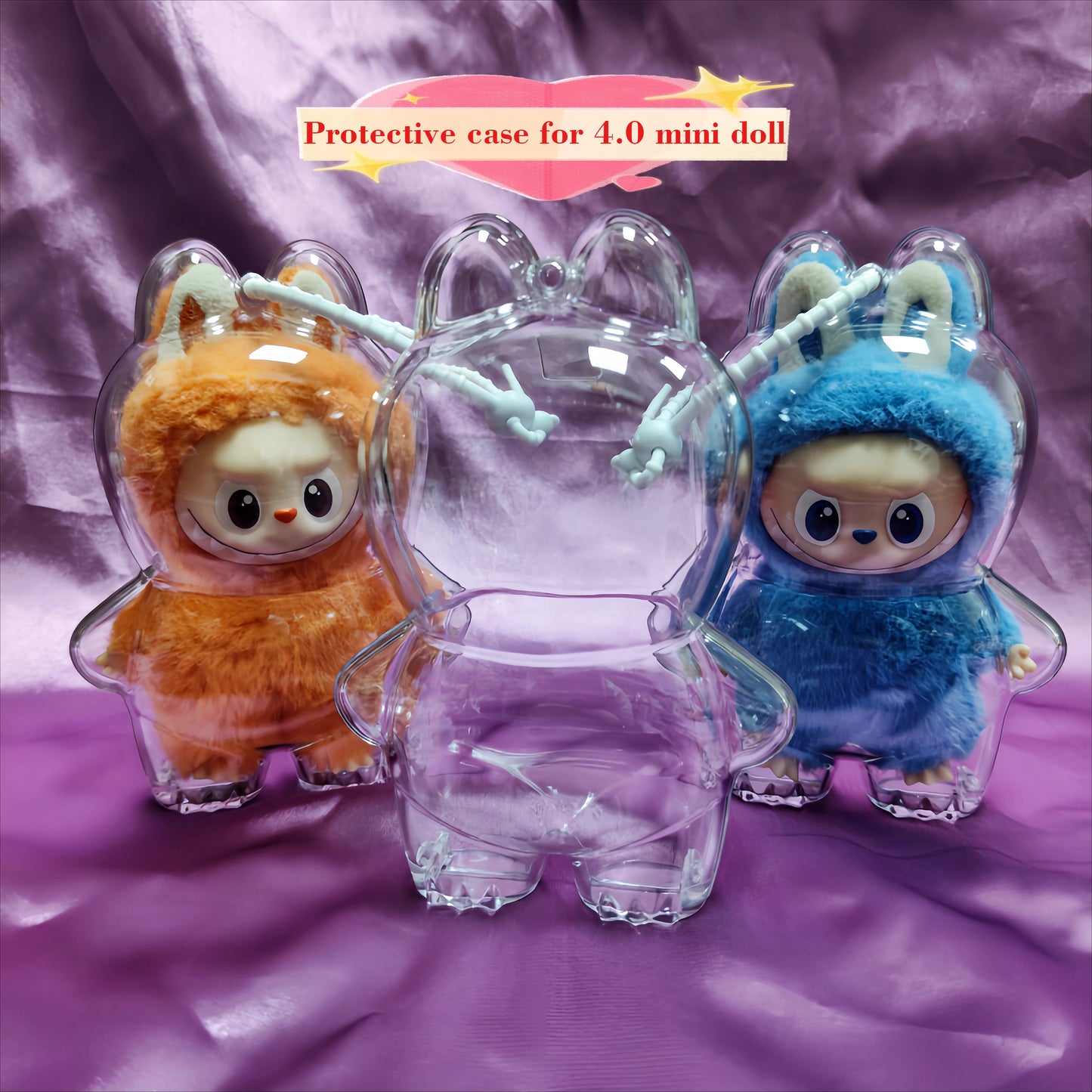 POP MART Labubu Heart Code Case - Mini Dust & Stain Proof Cover for Keychain Display