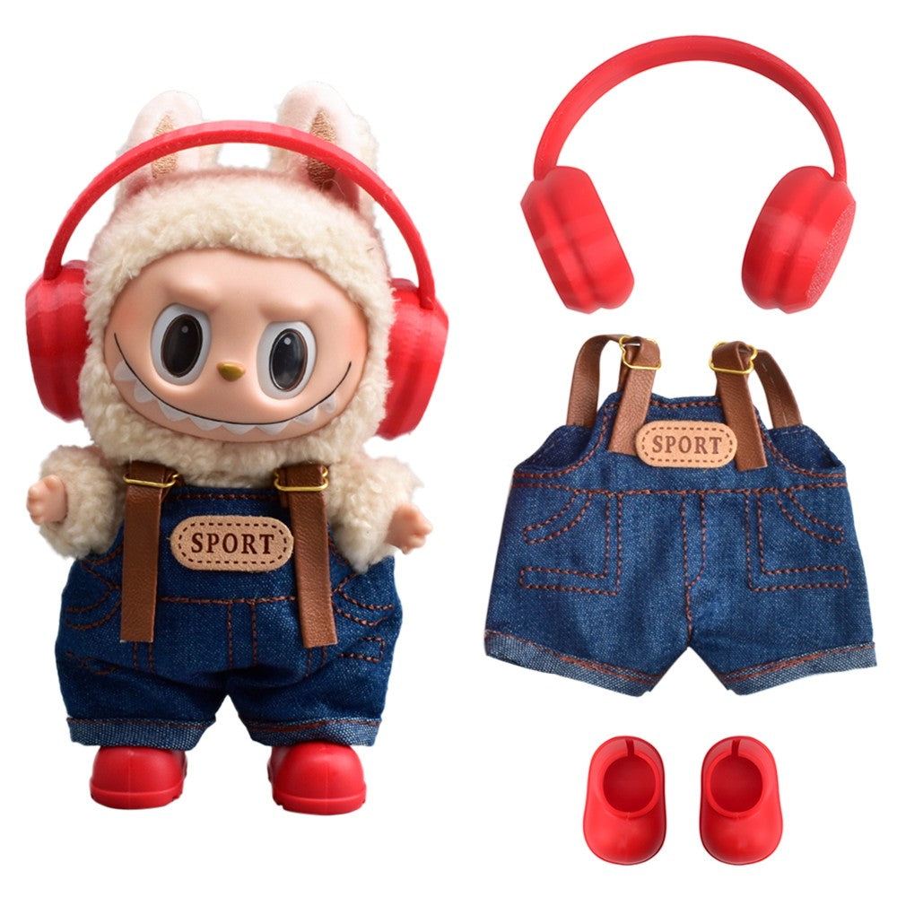 LABUBU Clothes Coca-Cola Strap pants Suit Outfit For Monsters Plush (No Doll)