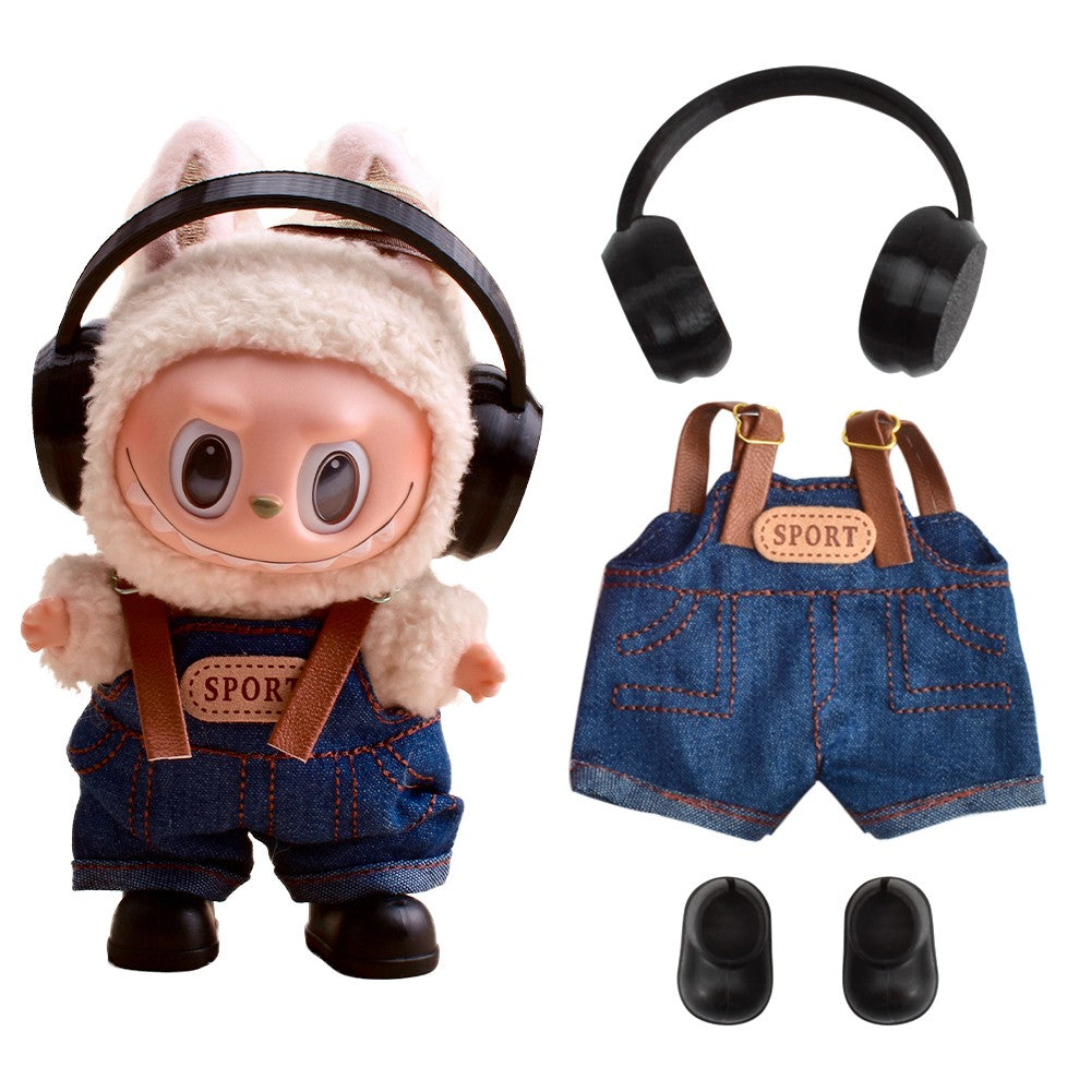 LABUBU Clothes Coca-Cola Strap pants Suit Outfit For Monsters Plush (No Doll)