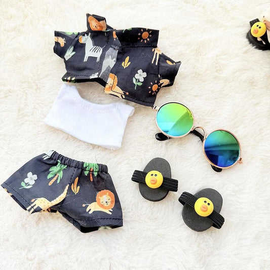 Hawaii Outfit Set for LABUBU V1 V2 – Shark Duck Clothes & Accessories