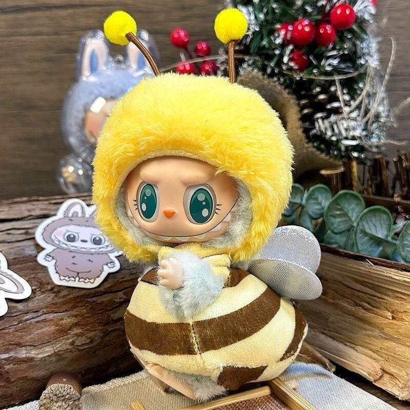 Bee Costume for LABUBU 17cm Mini Figure – Plush Outfit with Antenna & Wings