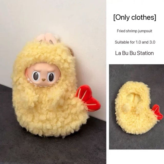 POP MART LABUBU Outfit The Monsters Plush Doll Clothes (Fried Shrimp) (No Doll)