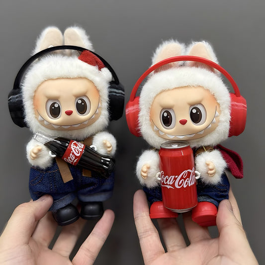 LABUBU Clothes Coca-Cola Strap pants Suit Outfit For Monsters Plush (No Doll)