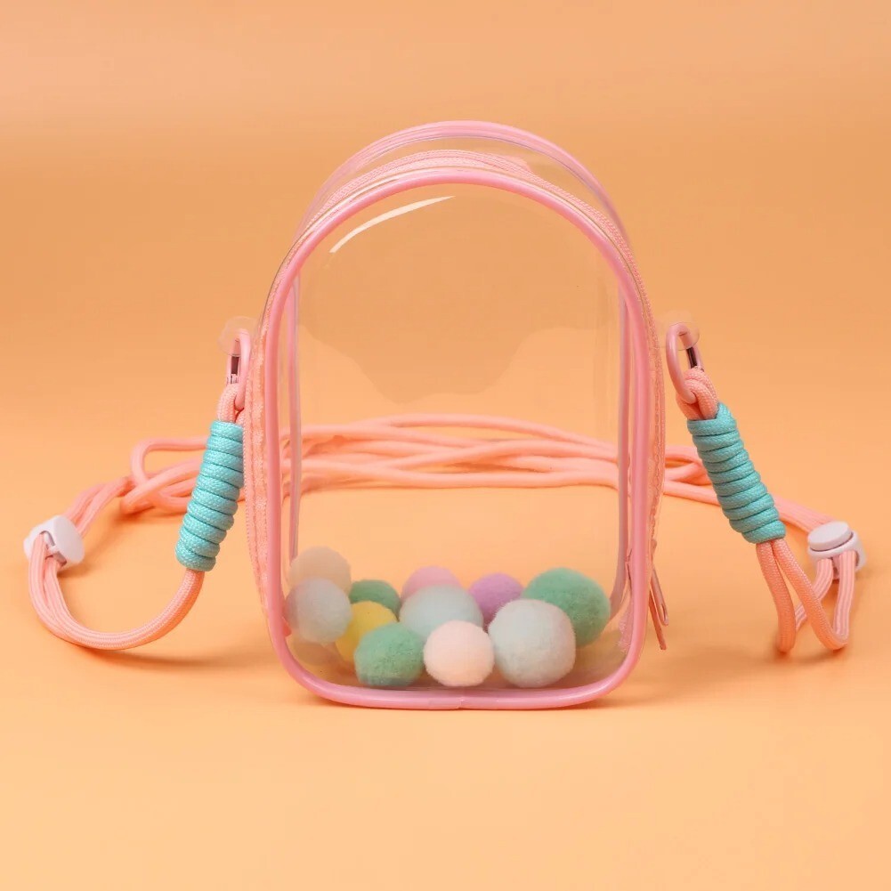 LABUBU 15/17cm Doll PVC Storage Bag Shoulder Case Dustproof Walk Bag Gift